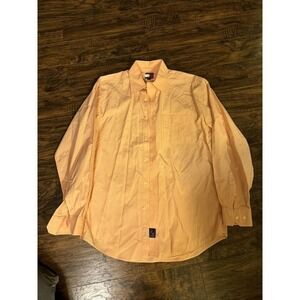 Tommy Hilfiger Shirt Mens Medium Orange Casual Button Up Long Sleeve
